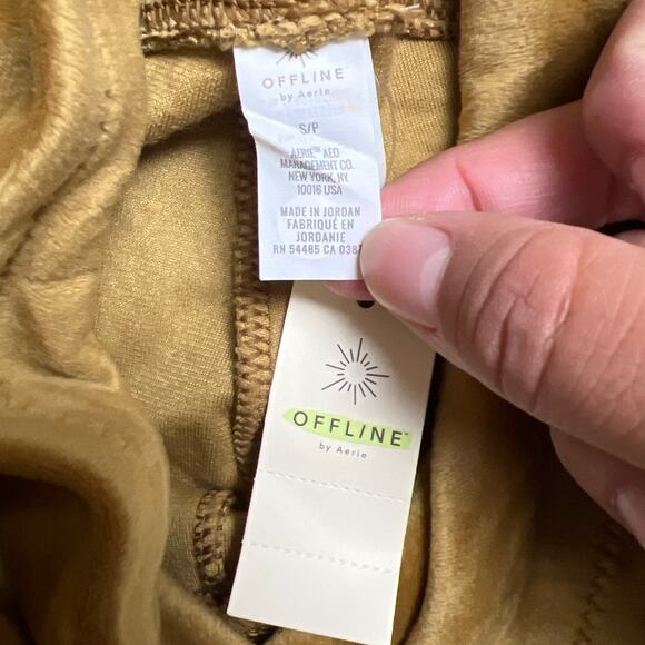 NWT Offline Aerie Gold Velvet Women Leggings Size Small - Picture 2 of 8